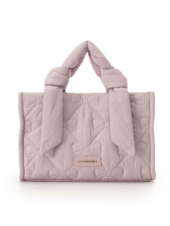 リボンキルティングハンドバッグ【ピンク】 ピンク