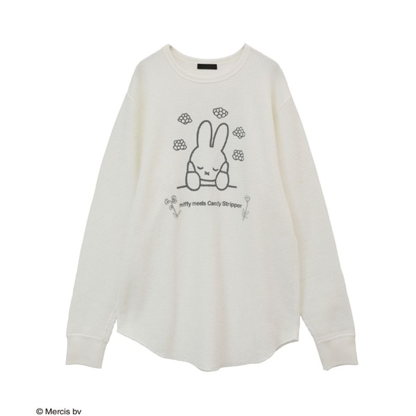 MIFFY AND FLOWER WAFFLE L/S TEE(OFF WHITE)｜ Candy Stripper｜池袋