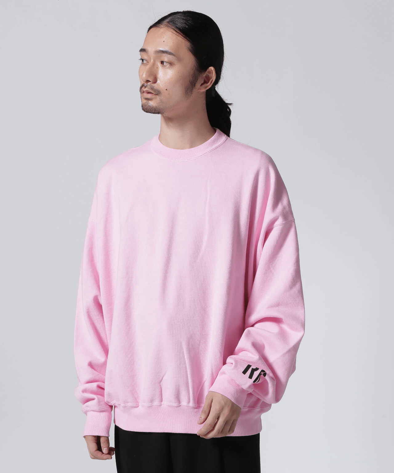 REMI RELIEF/レミレリーフ/別注LW加工裏毛BIGサイズクルースウェット PINK L