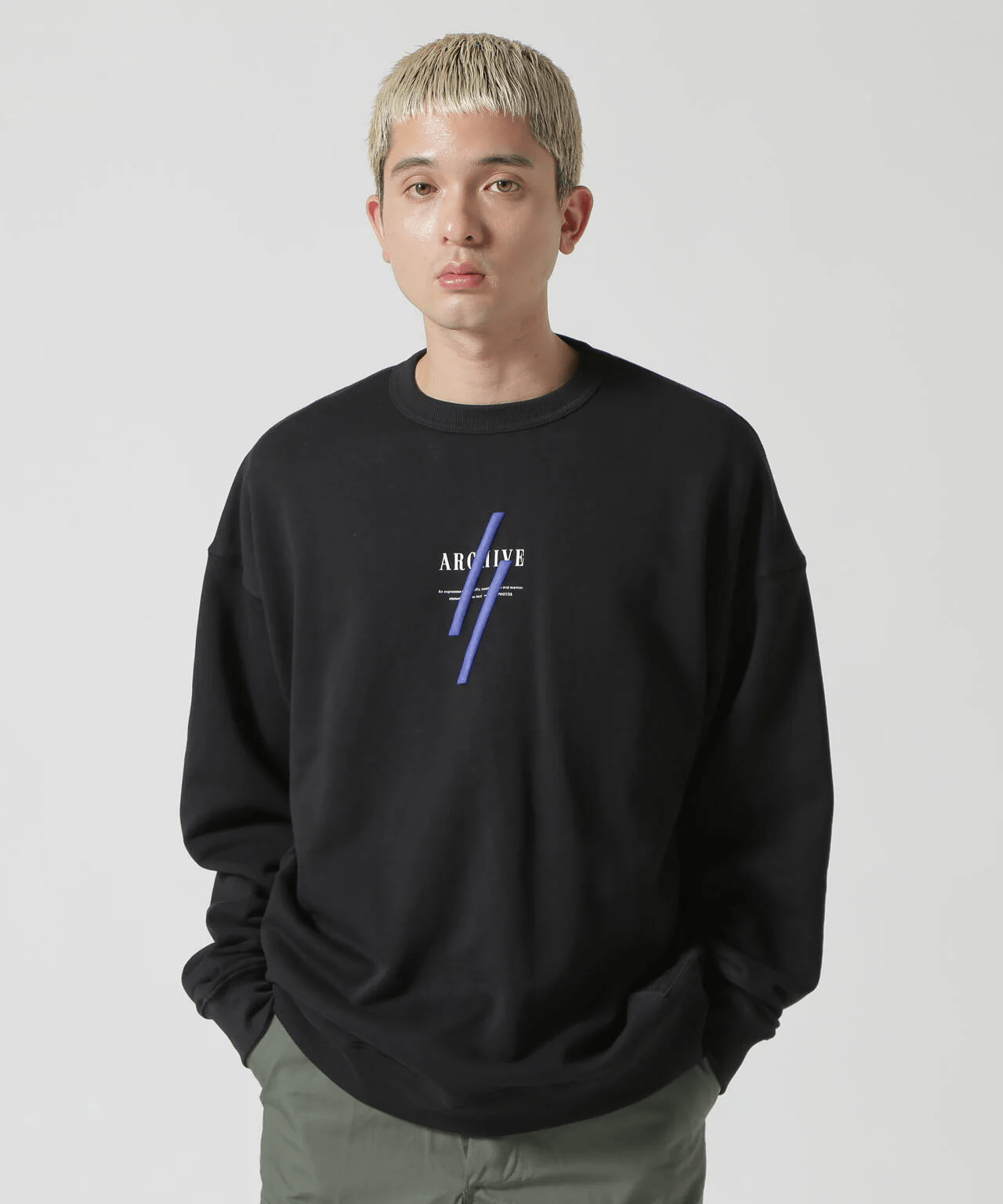 A4A/エーフォーエー/FLOWER SWEAT CREW NECK M BLACK