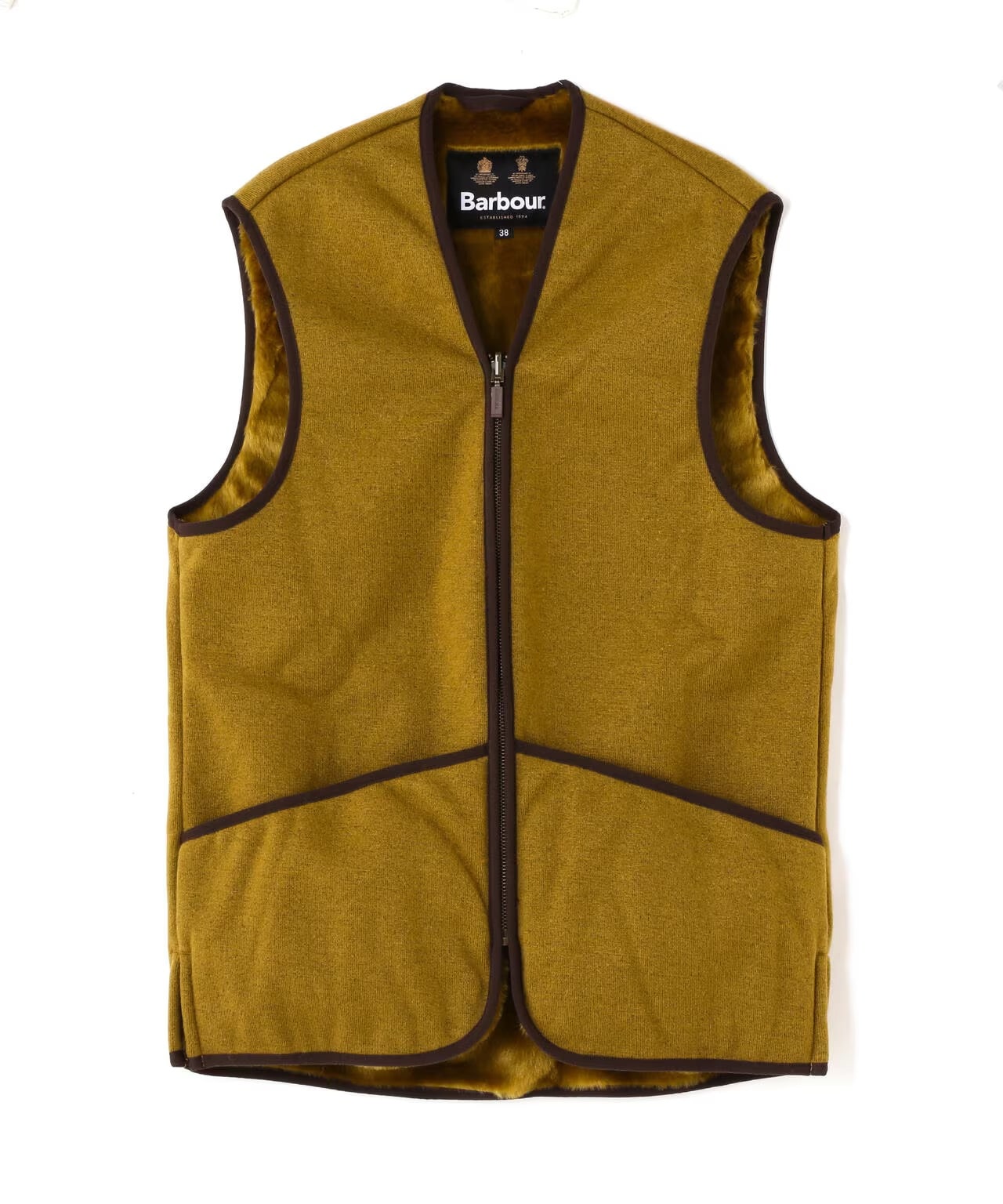 BARBOUR/バブアー/フロントジップファーライナーベスト（レギュラーフィット） BROWN 42