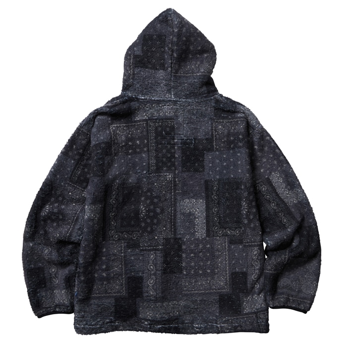 LIBERAIDERS/リベレイダーズ/BANDANA PILE FLEECE HOODIE BLACK L