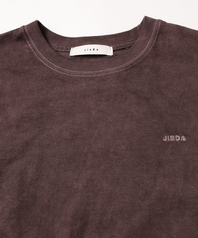 JieDa/ジエダ/OVERDYE EMBROIDERYS/S TEE BROWN 2