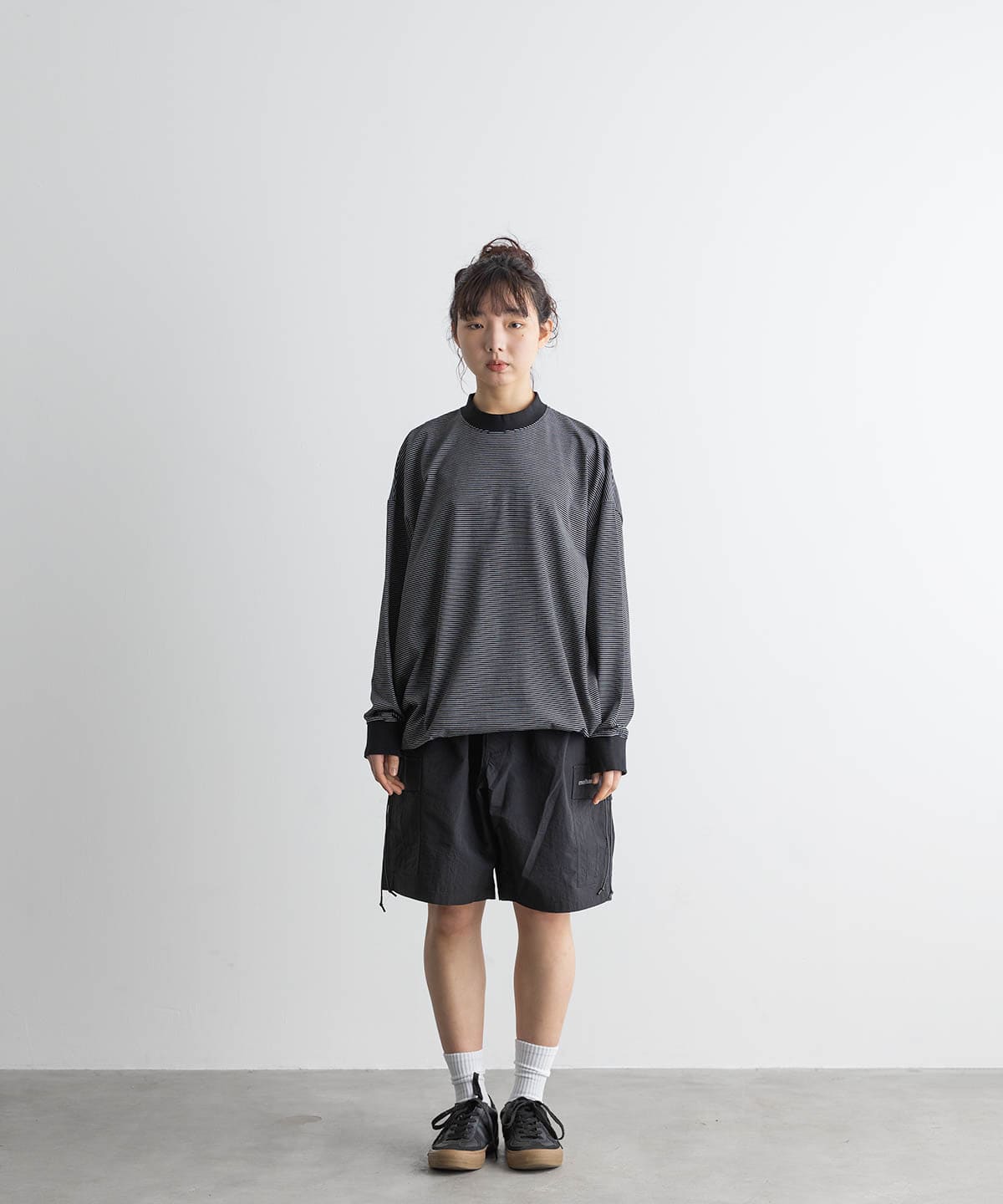 meltum/メルタム/BORDER BALLOON TEE L/S BLACK 2
