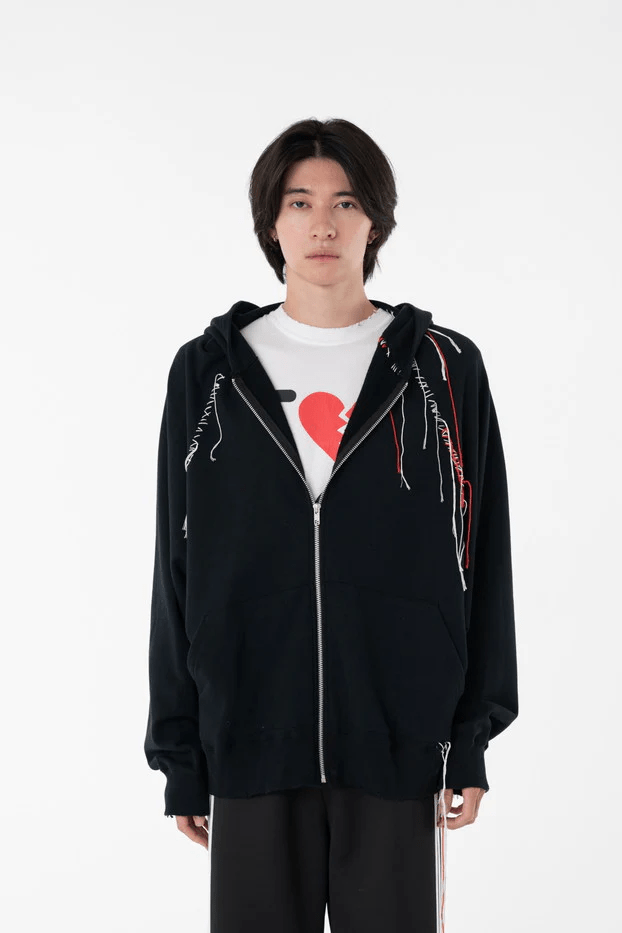 DISCOVERED/ディスカバード/LOOPING ZIP SWEAT HOODIE BLACK 1