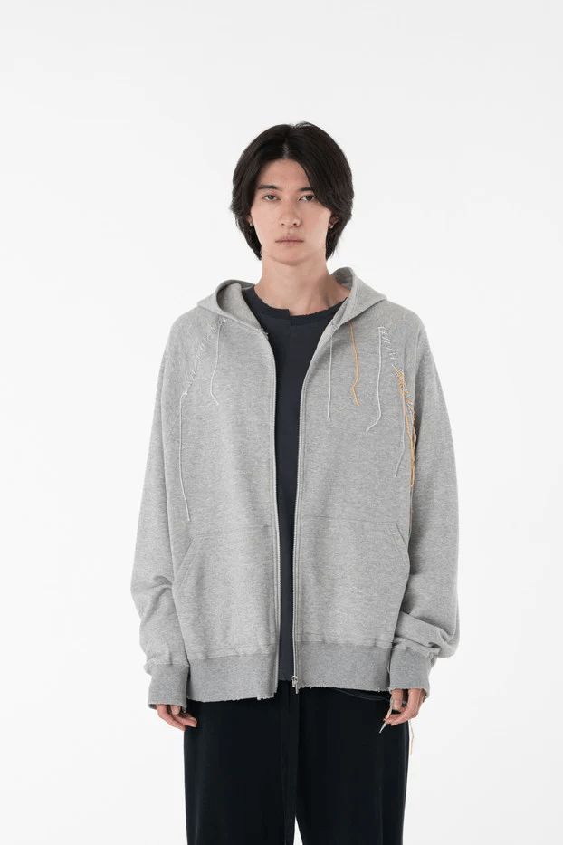 DISCOVERED/ディスカバード/LOOPING ZIP SWEAT HOODIE GREY 1