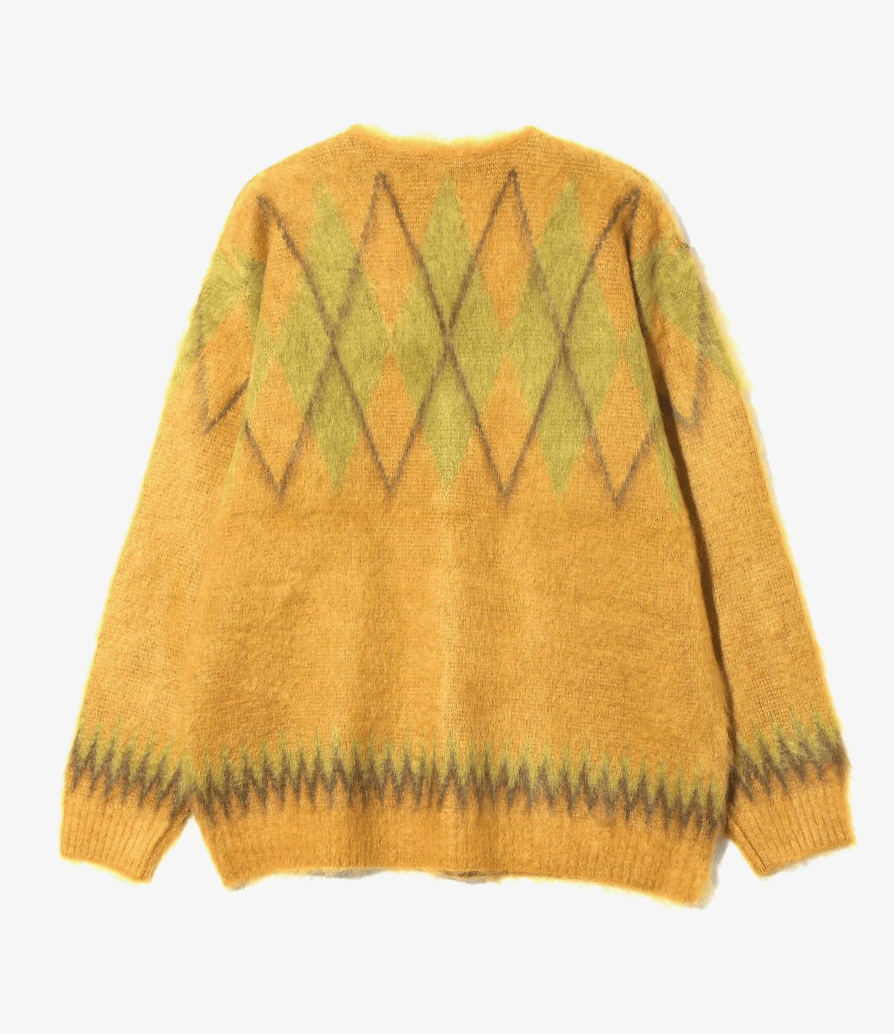 Needles/ニードルズ/MOHAIR CARDIGAN - ARGYLE mustard M