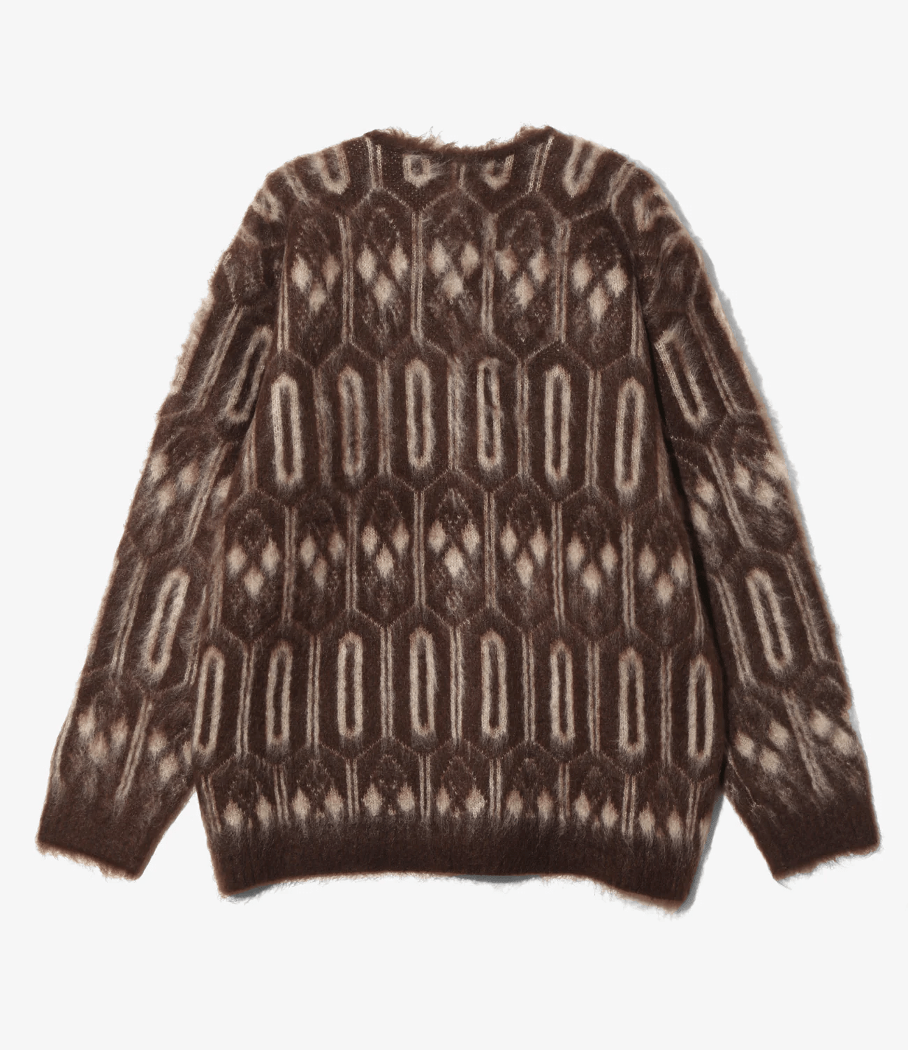 Needles/ニードルズ/MOHAIR CARDIGAN - GEOMETRIC burgundy M