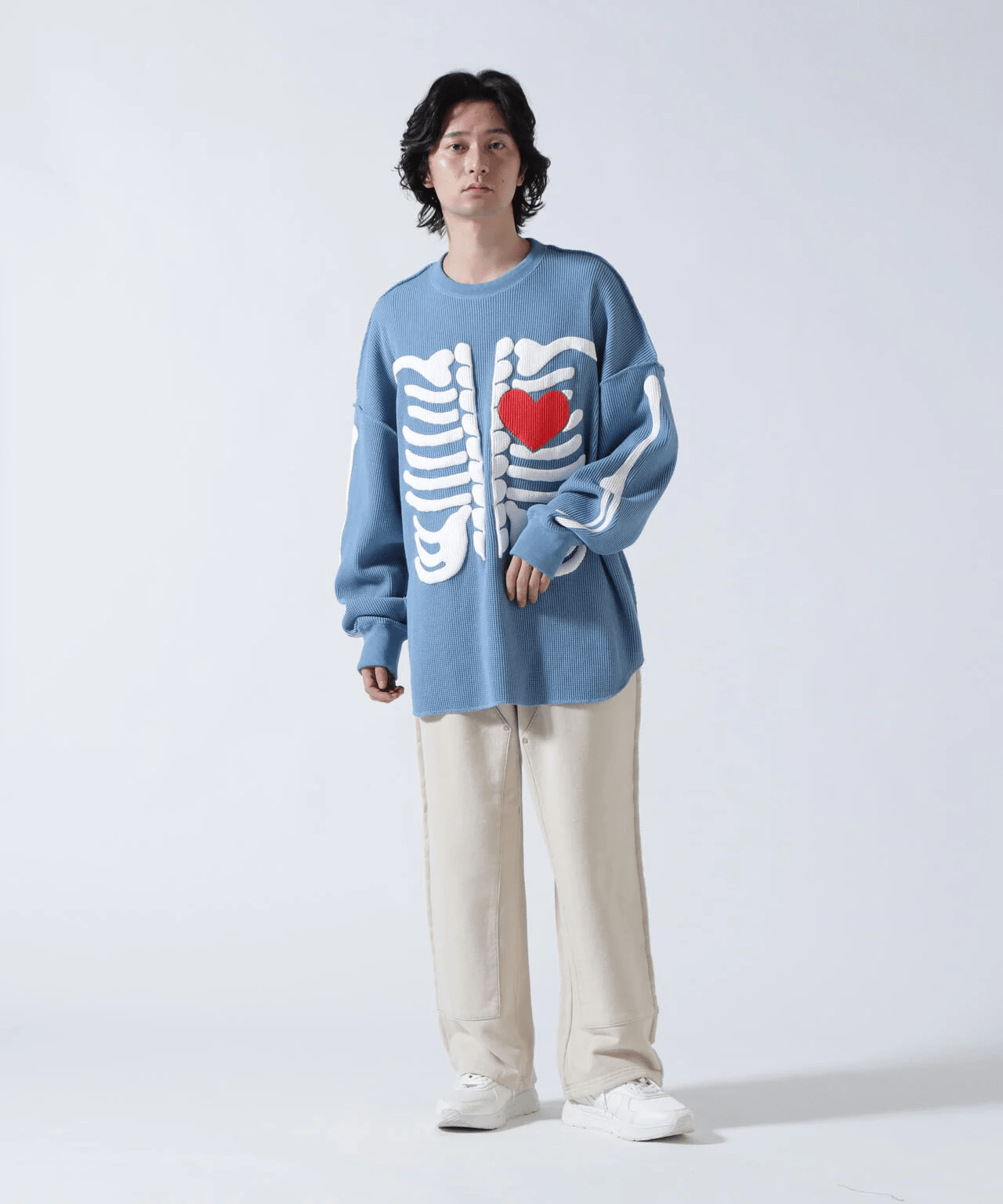 DISCOVERED/ディスカバード/別注BONE WAFFLE LONG SLEEVE TEE  BLUE 1