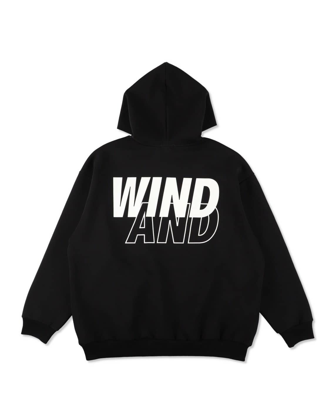 WINDANDSEA/ウィンダンシー/Loose fit Hooded Sweatshirt BLACK L