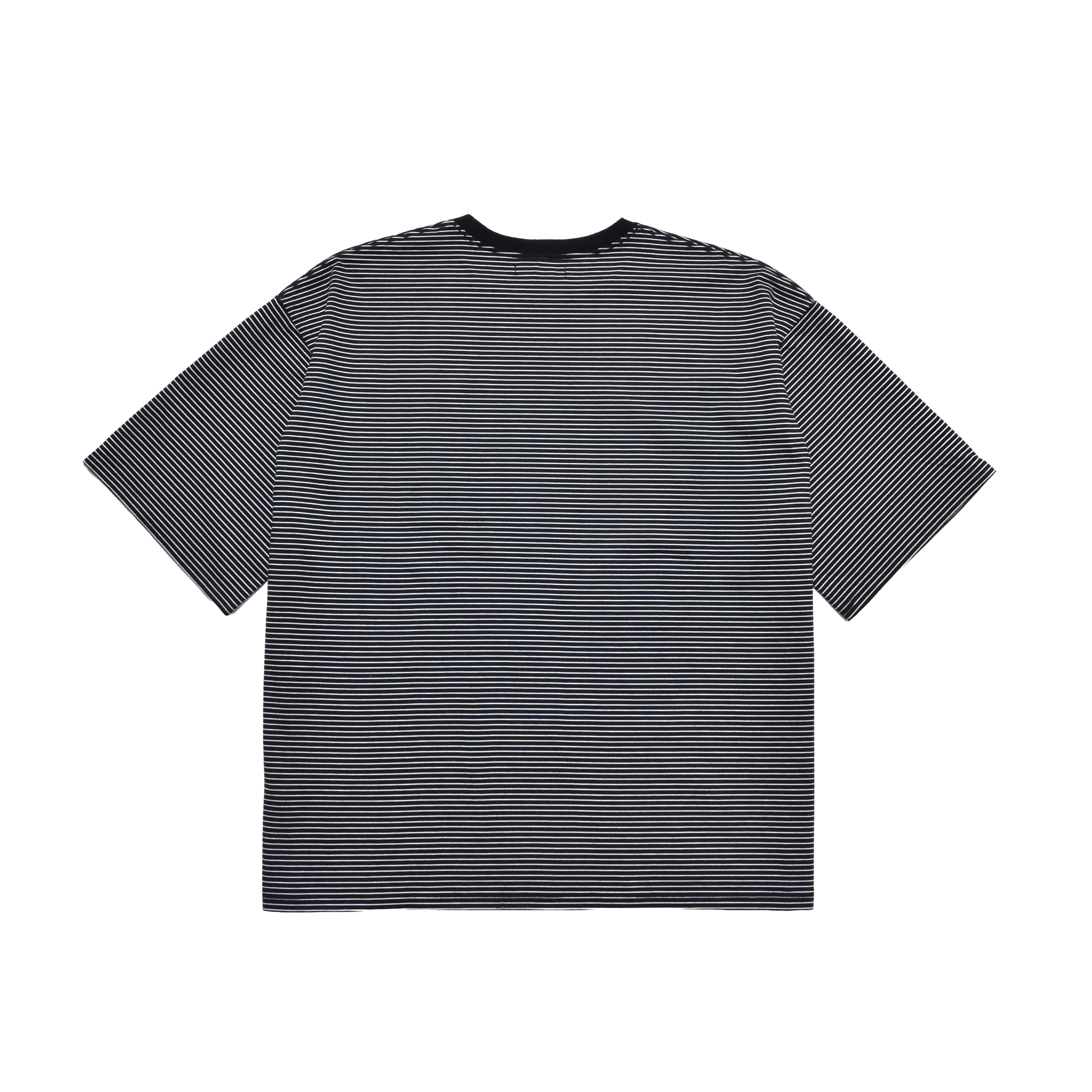 MINEDENIM/マインデニム/Micro Border Loose Crewneck T-SH BLT 1