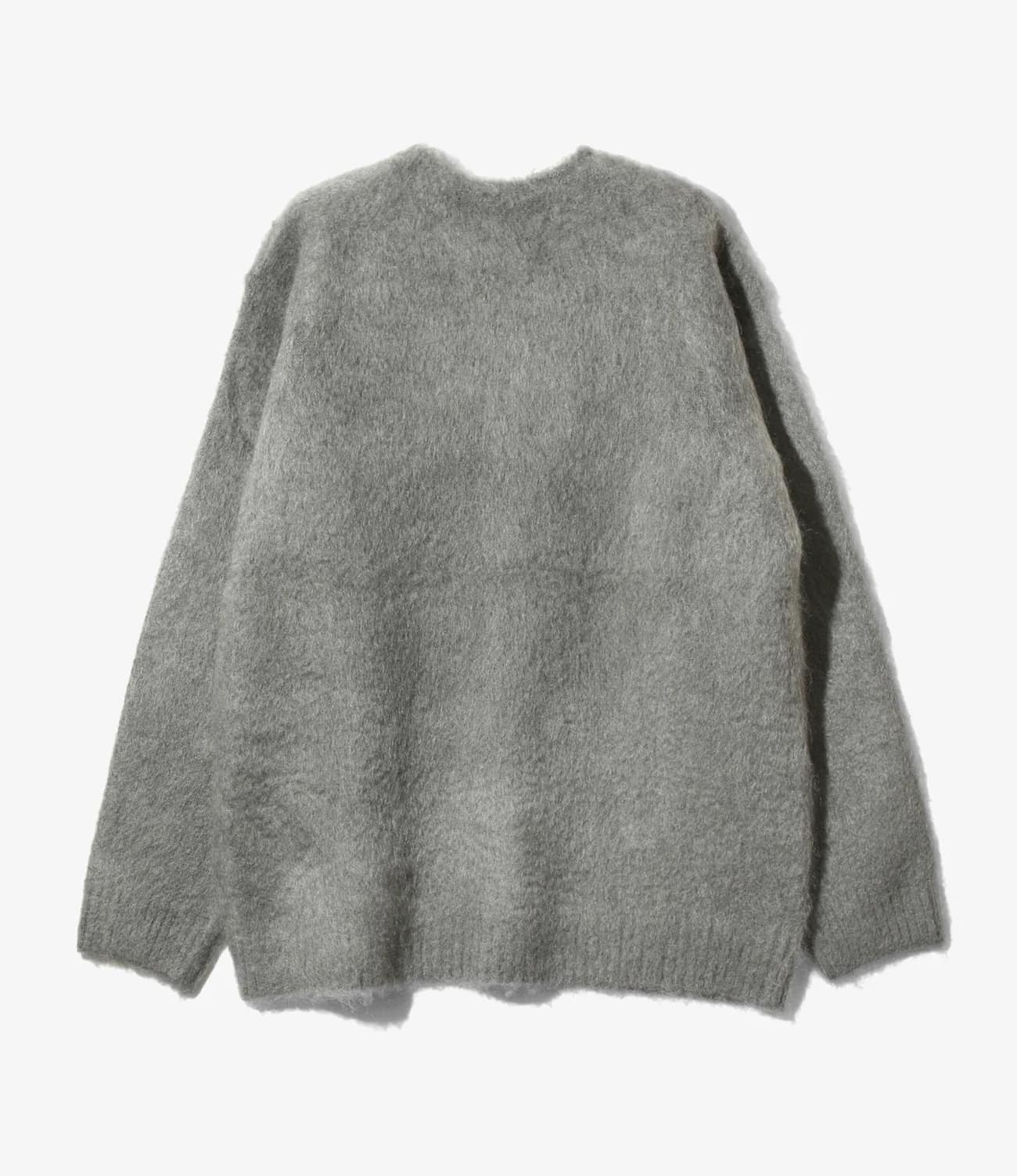 NEEDLES/ニードルズ/MOHAIR CREW NECK CARDIGAN - SOLID BLUE GREY XS