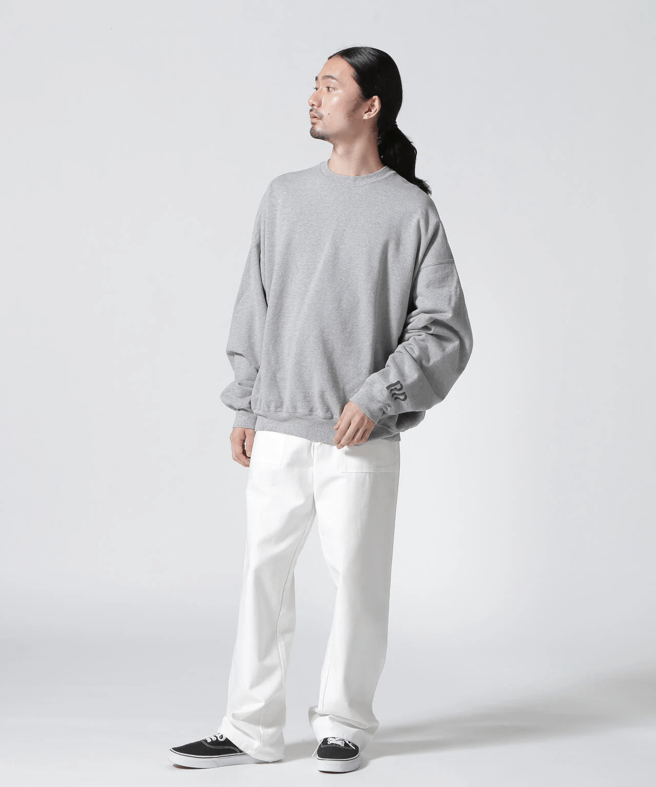 REMI RELIEF/レミレリーフ/別注LW加工裏毛BIGサイズクルースウェット GRAY M