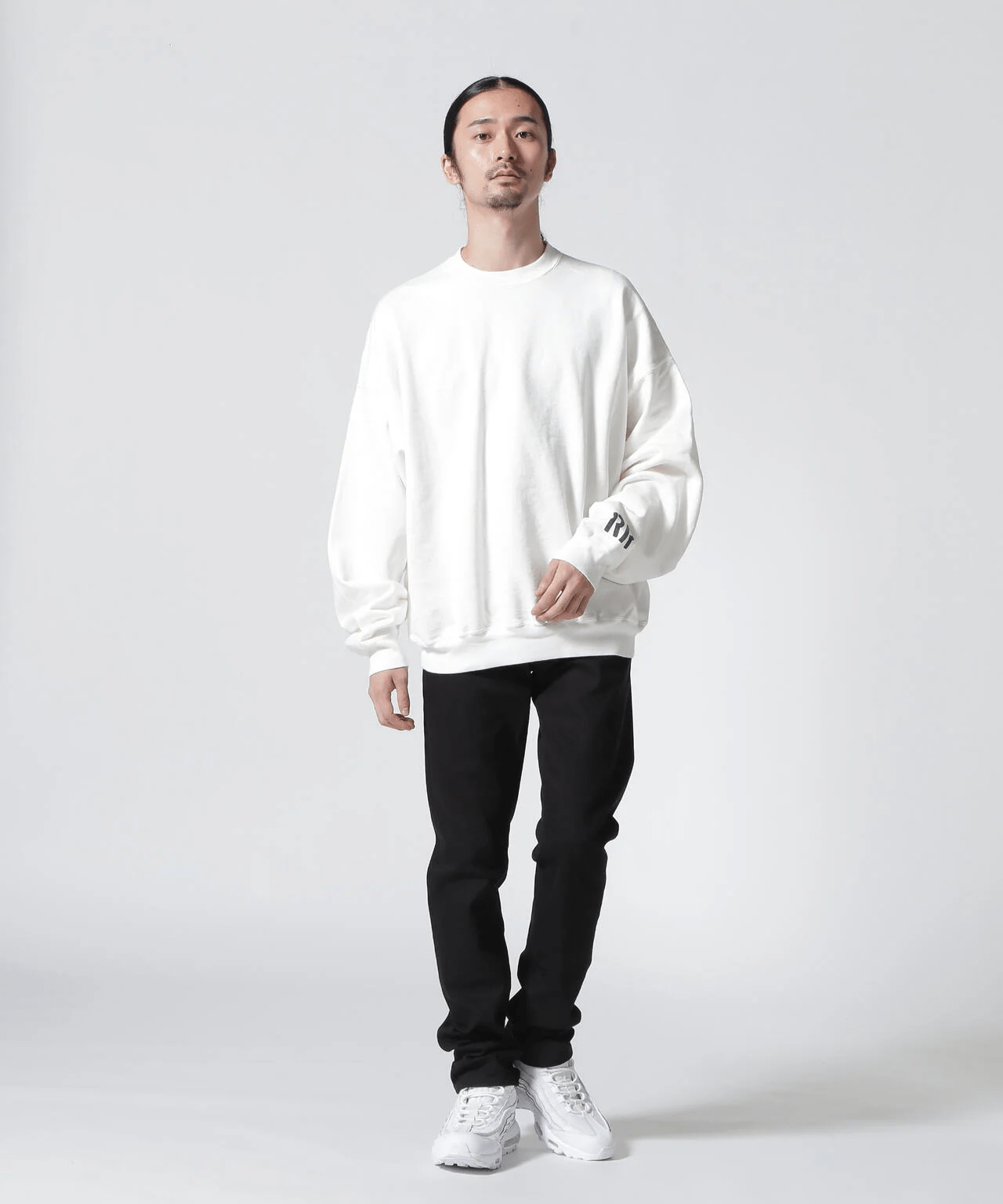 REMI RELIEF/レミレリーフ/別注LW加工裏毛BIGサイズクルースウェット OFF WHITE L