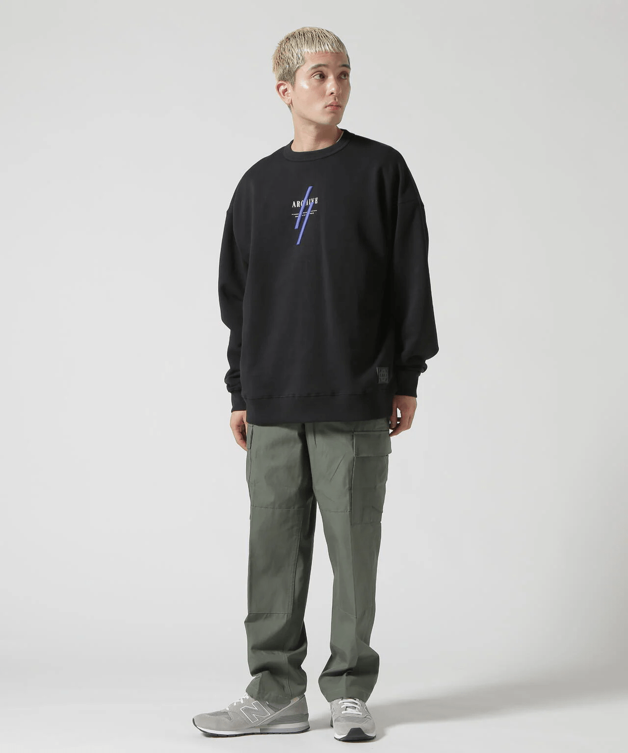 A4A/エーフォーエー/FLOWER SWEAT CREW NECK M BLACK