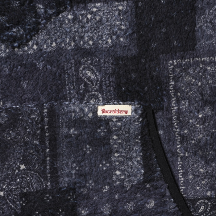LIBERAIDERS/リベレイダーズ/BANDANA PILE FLEECE HOODIE BLACK L