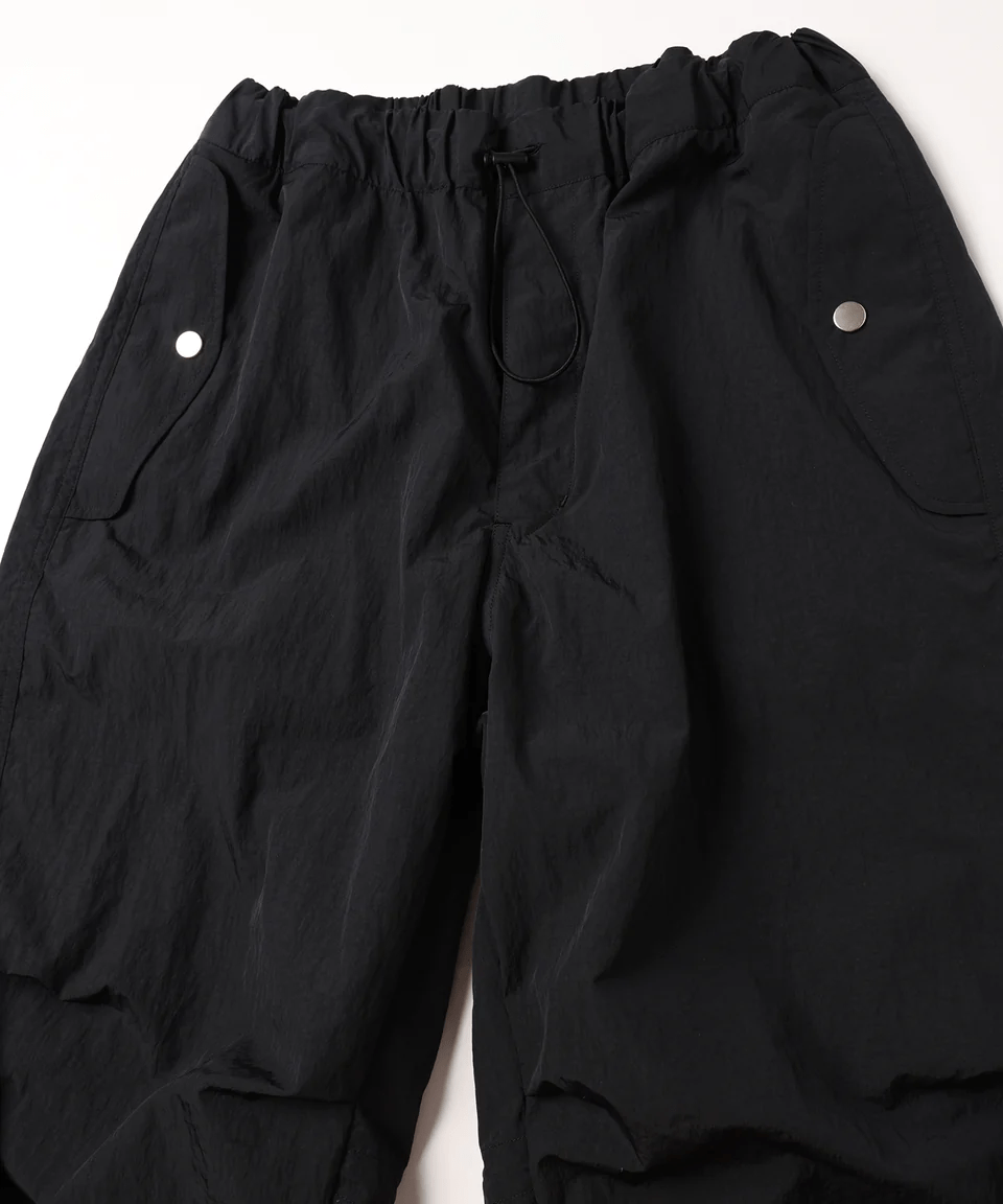 JieDa/ジエダ/NYLON PARACHUTE PANTS BLACK 1