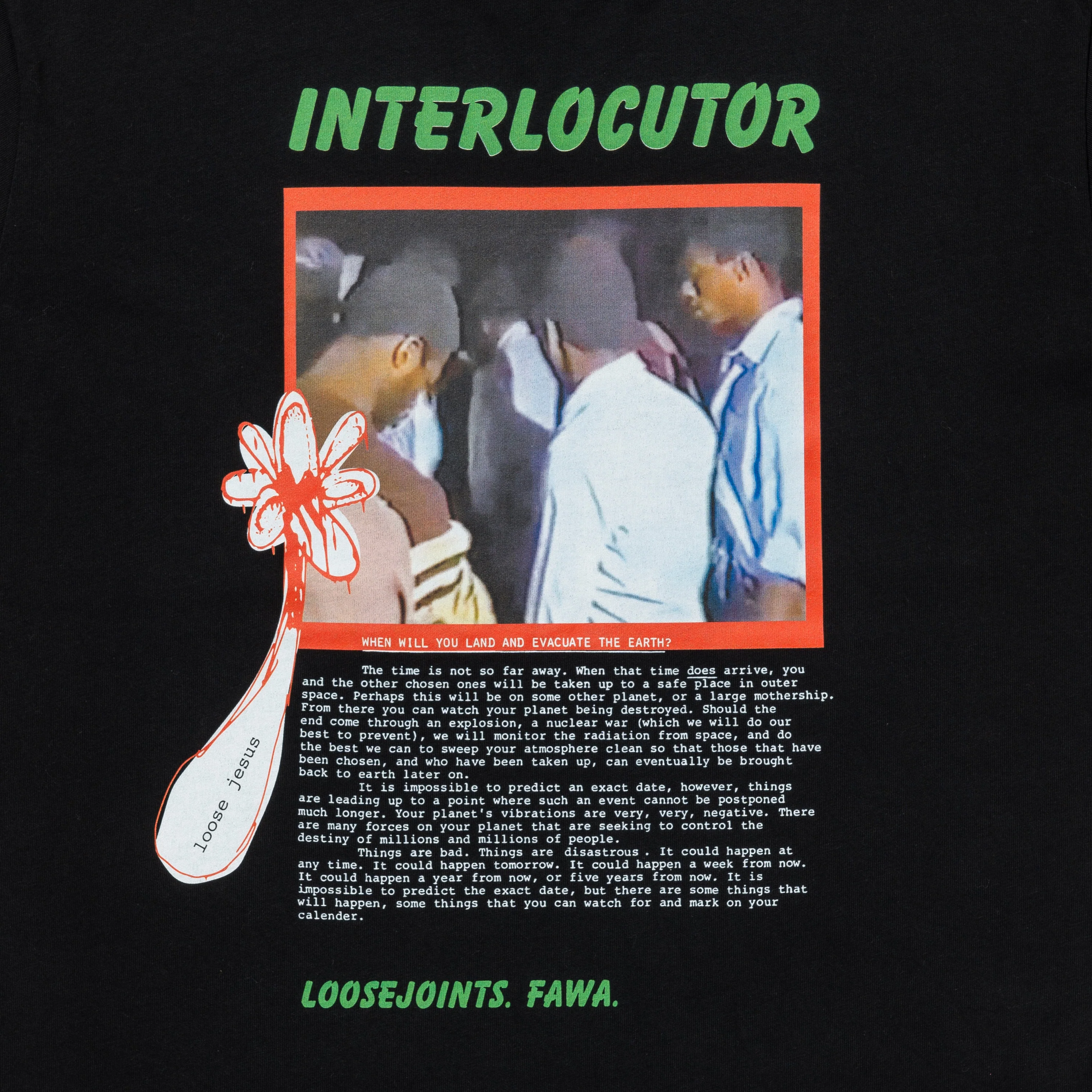loosejoints/ルーズジョインツ/CLAY ARLINGTON - 'INTERLOCUTOR' S/S TEE BLACK S