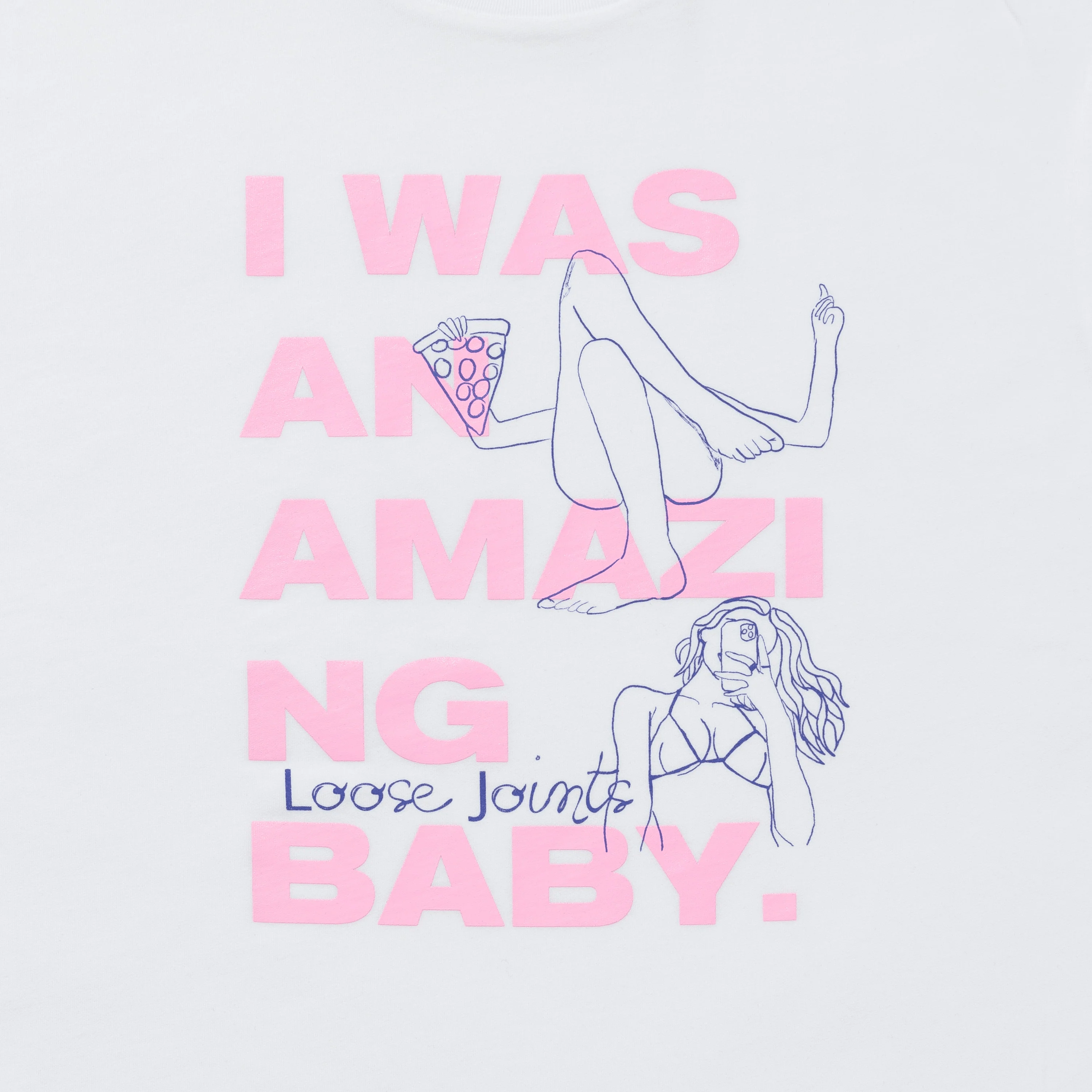 loosejoints/ルーズジョインツ/CARLOS NUNEZ - 'AMAZING BABY' S/S TEE WHITE S