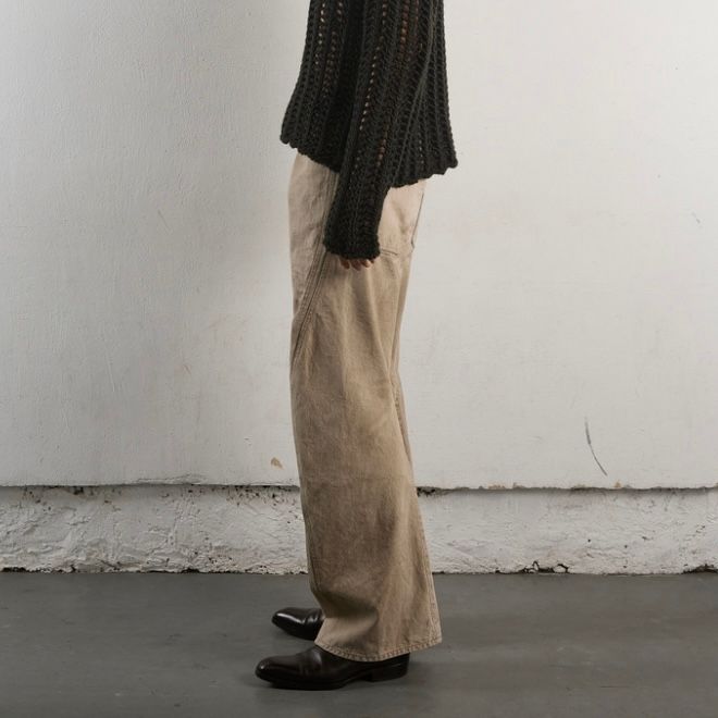 NVRFRGT/ネバーフォーゲット/3D TWISTED JEANS BEIGE 1