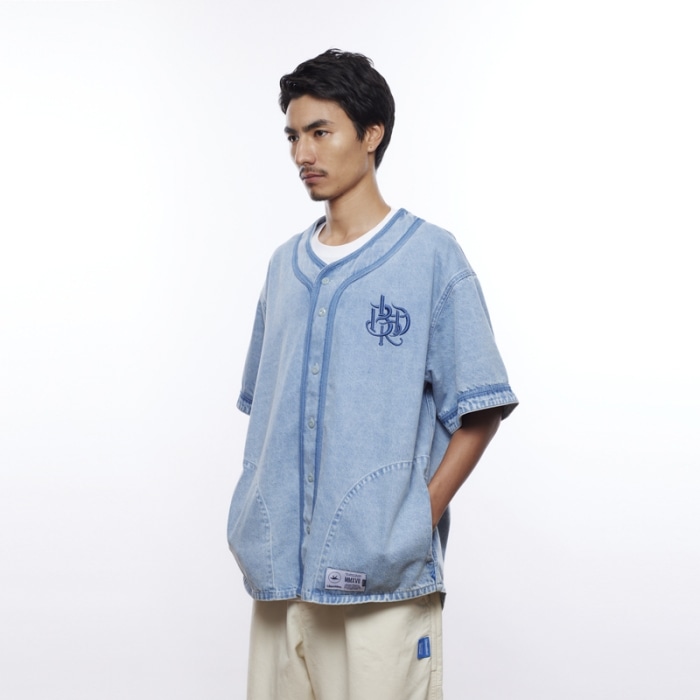 Liberaiders/リベレイダース/DENIM BASEBALL SHIRT BLUE M