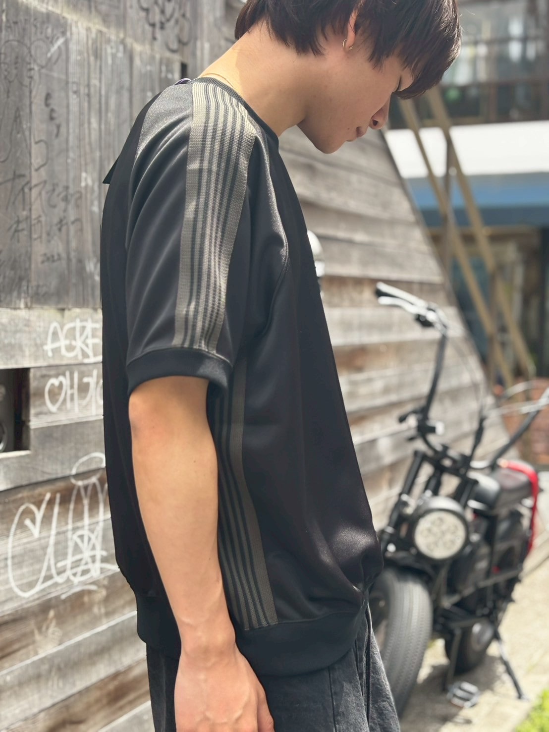 Needles/ニードルズ/別注 S/S Track Crew SH-Poly Smooth(M