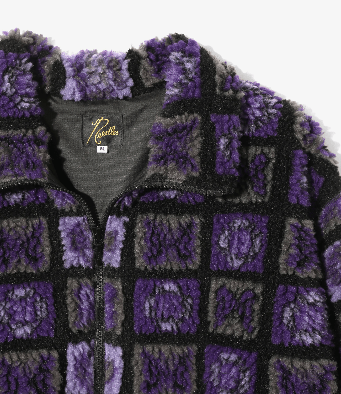 Needles/ニードルズ/FUR JACKET - PAPILLON PLAID PILE PURPLE/BLACK S