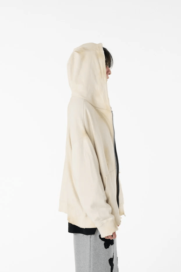 DISCOVERED/ディスカバード/DEVIL EAR DAMAGE HOODIE ECRU 1
