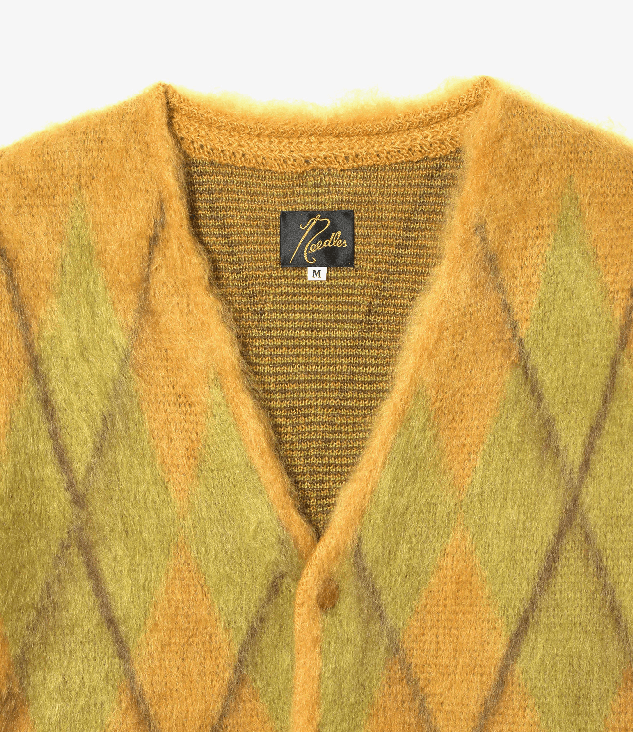 Needles/ニードルズ/MOHAIR CARDIGAN - ARGYLE mustard M