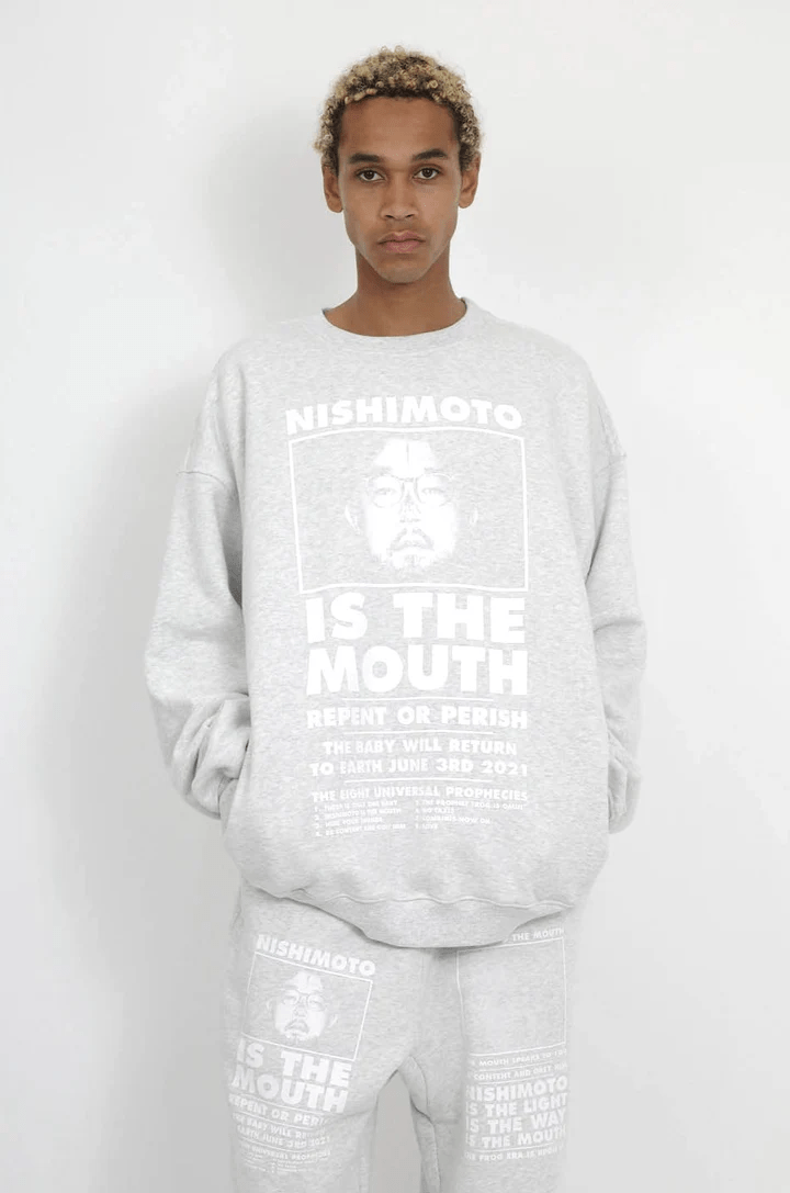 NISHIMOTO IS THE MOUTH/ニシモトイズザマウス/SWEATSHIRT NIM-L14CM LIGHT HEATHER GREY M