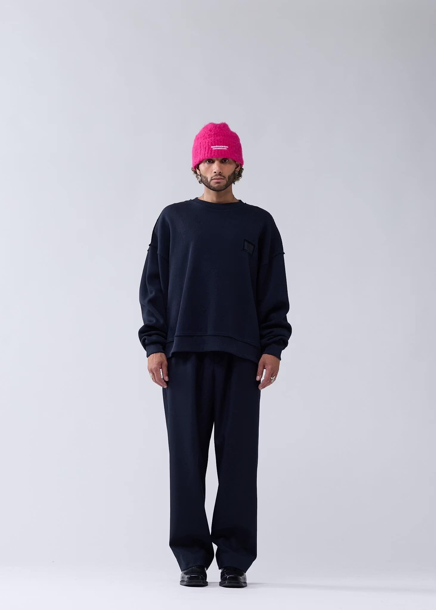NewAmsterdam/ニューアムステルダム/LACE CREWNECK NIGHT/BLACK BLACK S