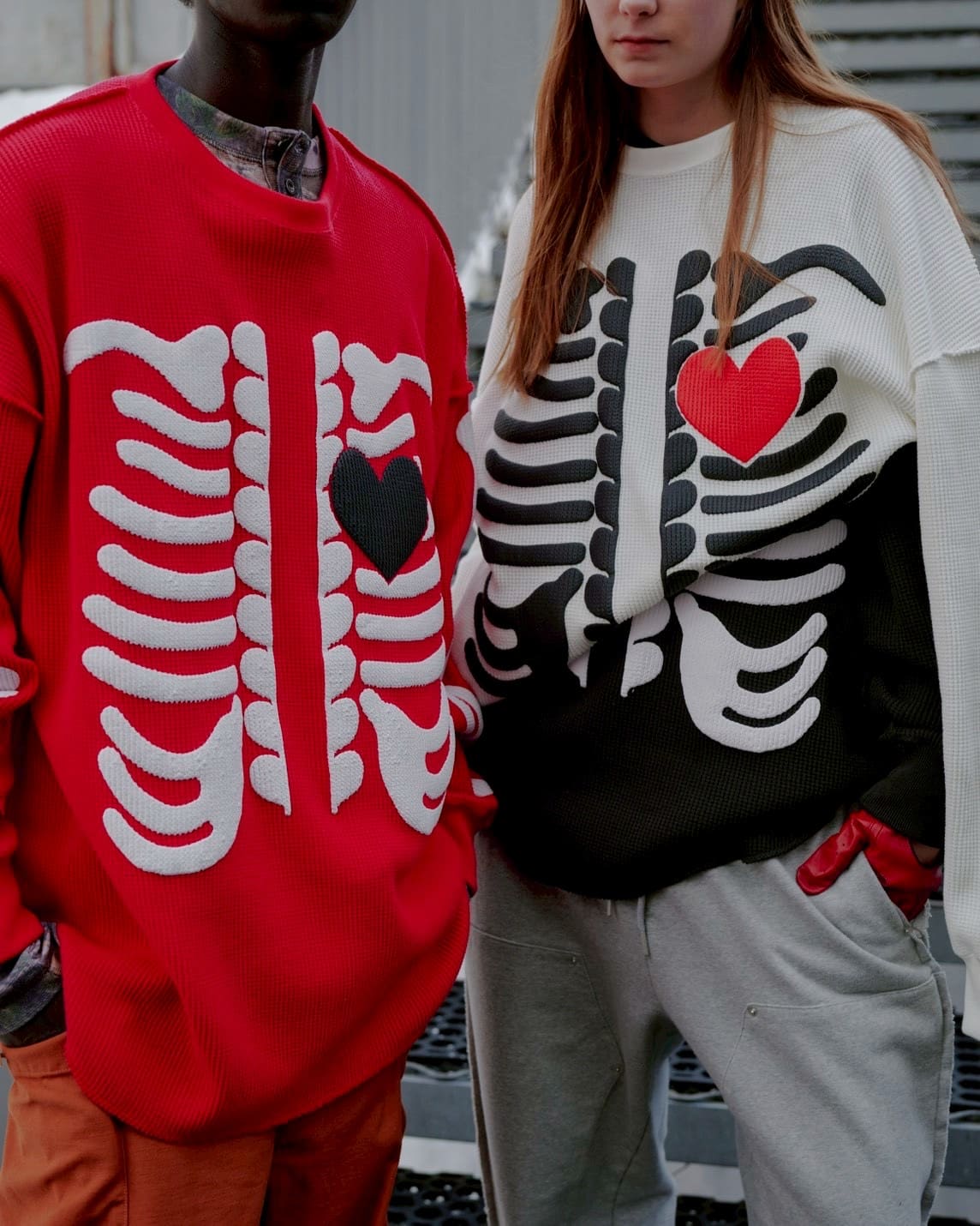 DISCOVERED/ディスカバード/別注BONE WAFFLE LONG SLEEVE TEE BLACK 1