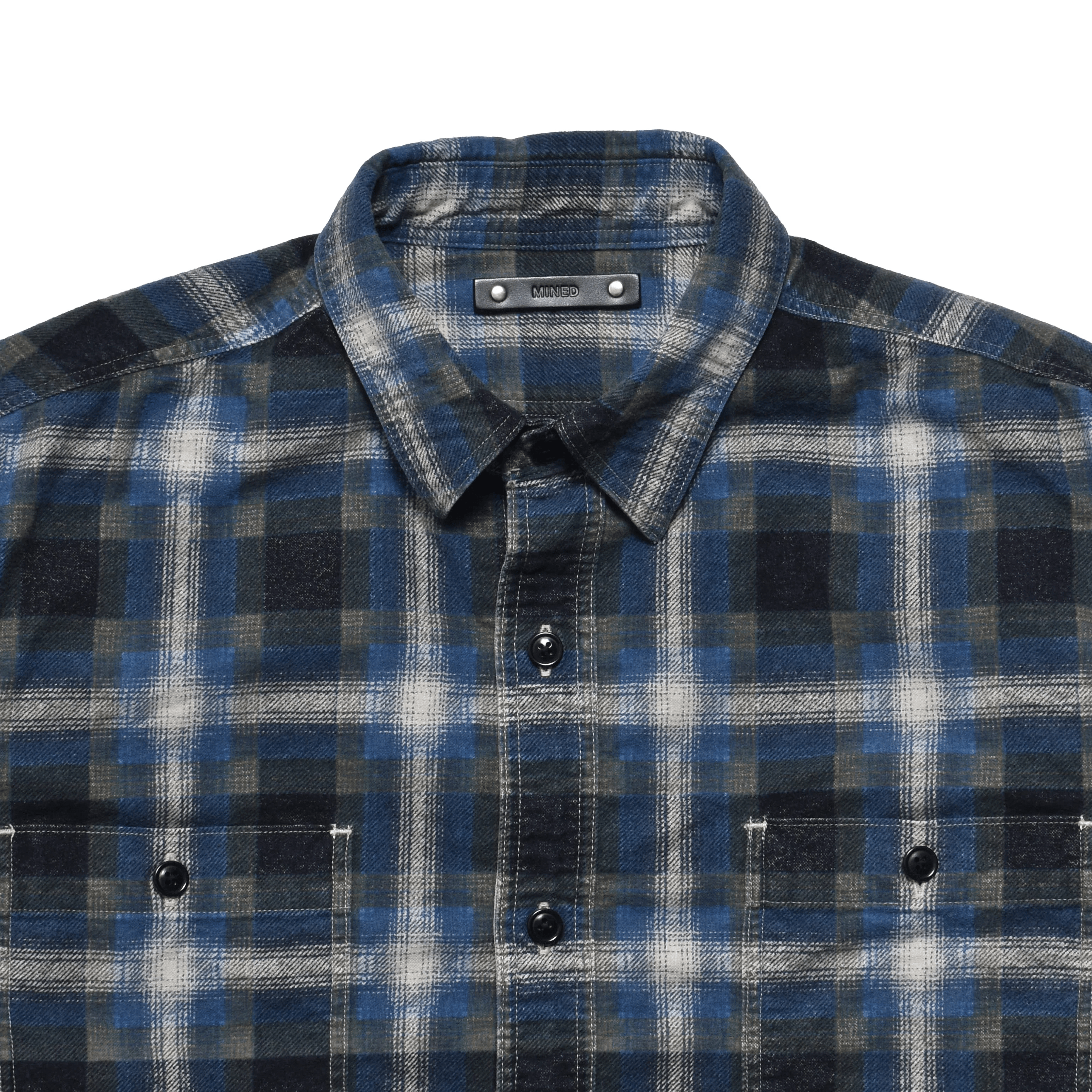 MINEDENIM/マインデニム/Plaid Print Flannel Work SH BLUE 1