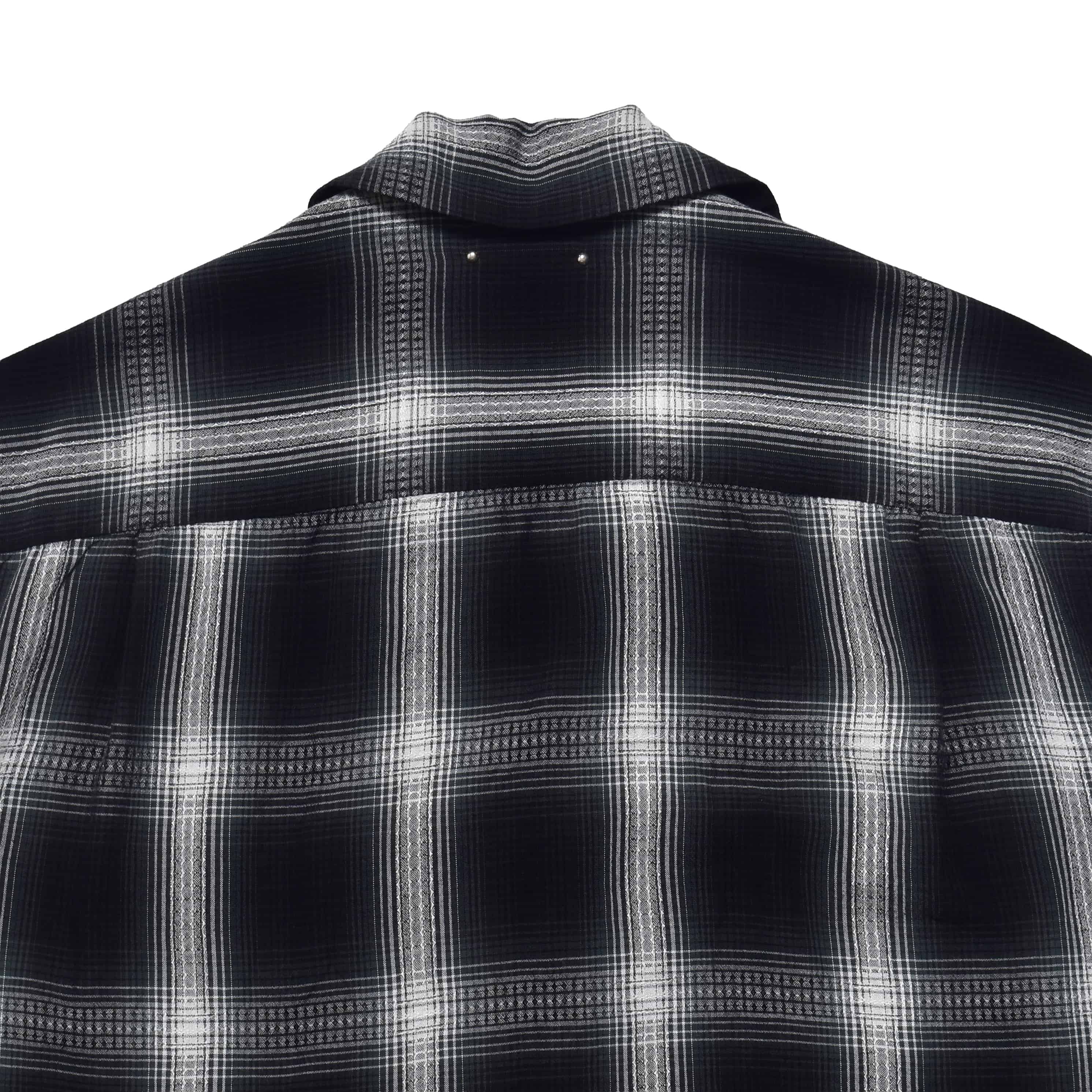 MINEDENIM/マインデニム/Rayon Dobby Plaid S.S Open Collar SH BLT 1