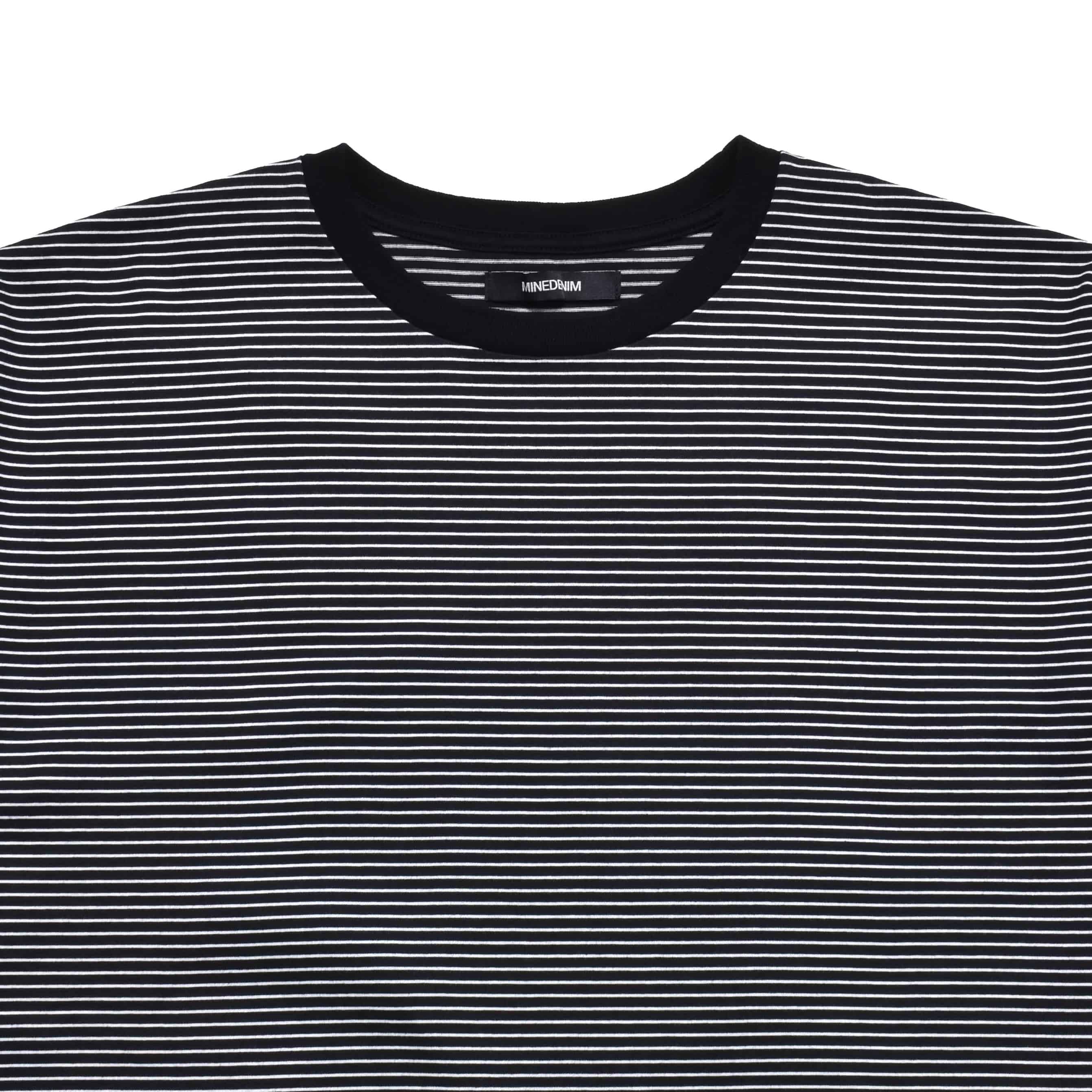 MINEDENIM/マインデニム/Micro Border Loose Crewneck T-SH BLT 1