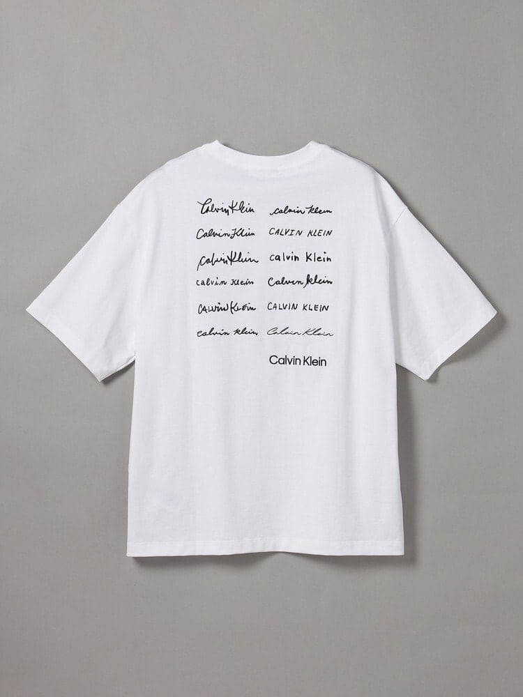 CalvinKlein/カルバンクライン/エンブロイダリーロゴフォント グラフィックTシャツ WHITE S