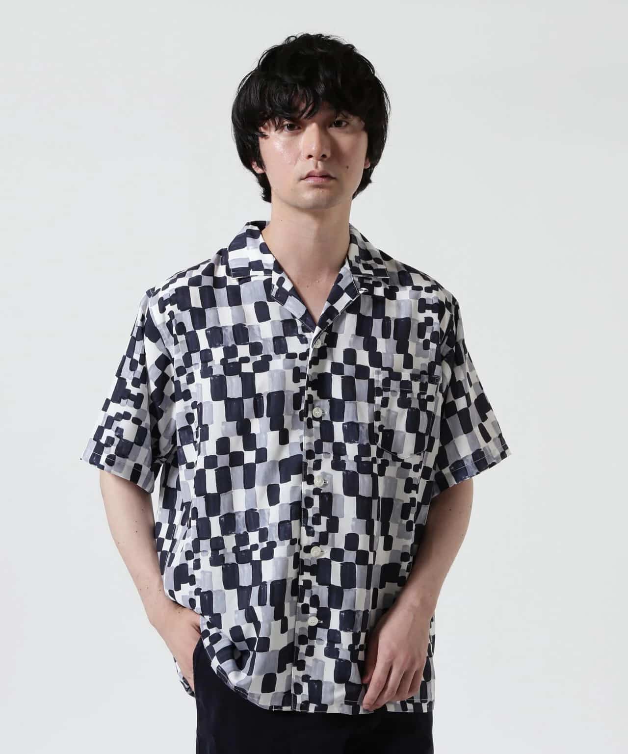 HOLO MARKET/ホロマーケット/HMV S/S SHIRTS/総柄アロハ半袖シャツ CHARCOAL 1