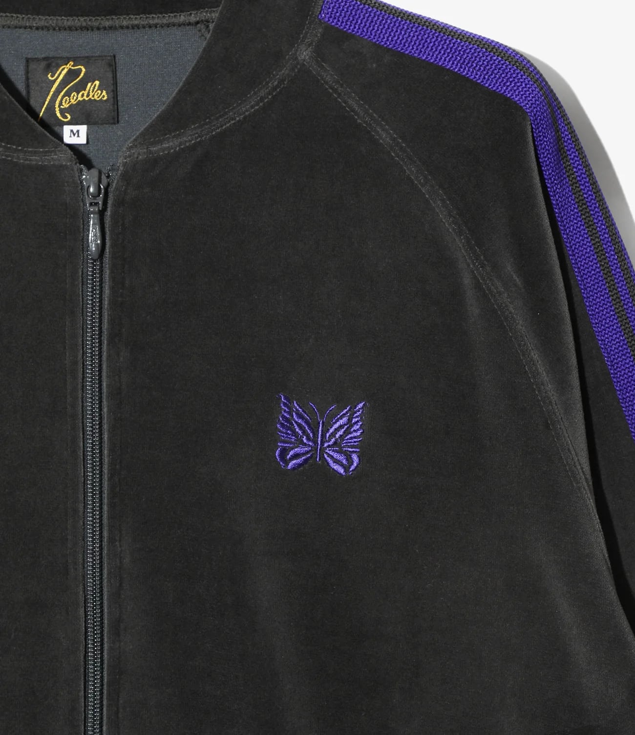 NEEDLES/ニードルズ/RIB COLLAR TRACK JACKET - C/PE VELOUR C-Charcoal S