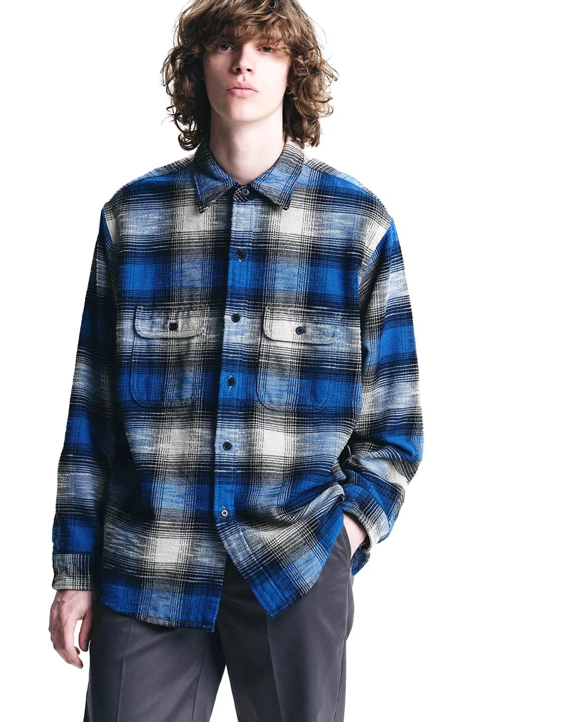 MINEDENIM/マインデニム/Heavy Cotton Flannel Ombre Work Shirt BPT 1