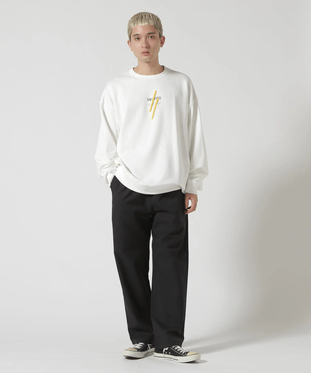 A4A/エーフォーエー/FLOWER SWEAT CREW NECK M WHITE