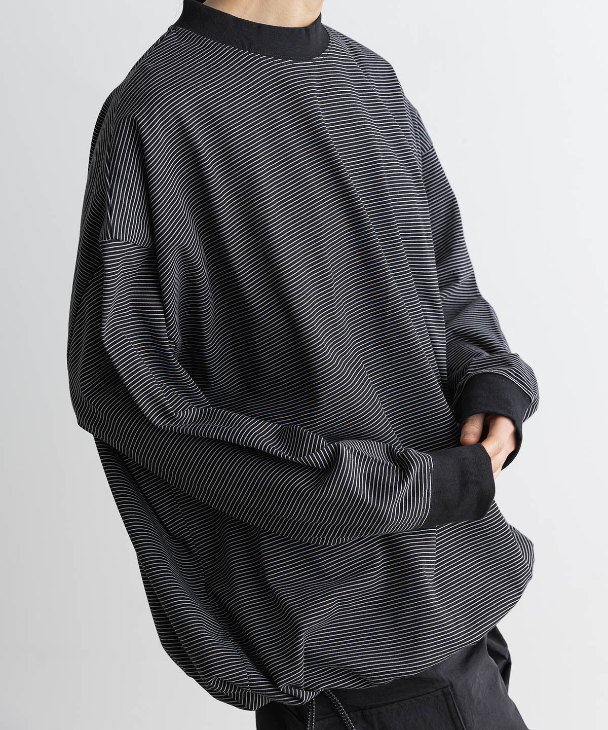 meltum/メルタム/BORDER BALLOON TEE L/S BLACK 2