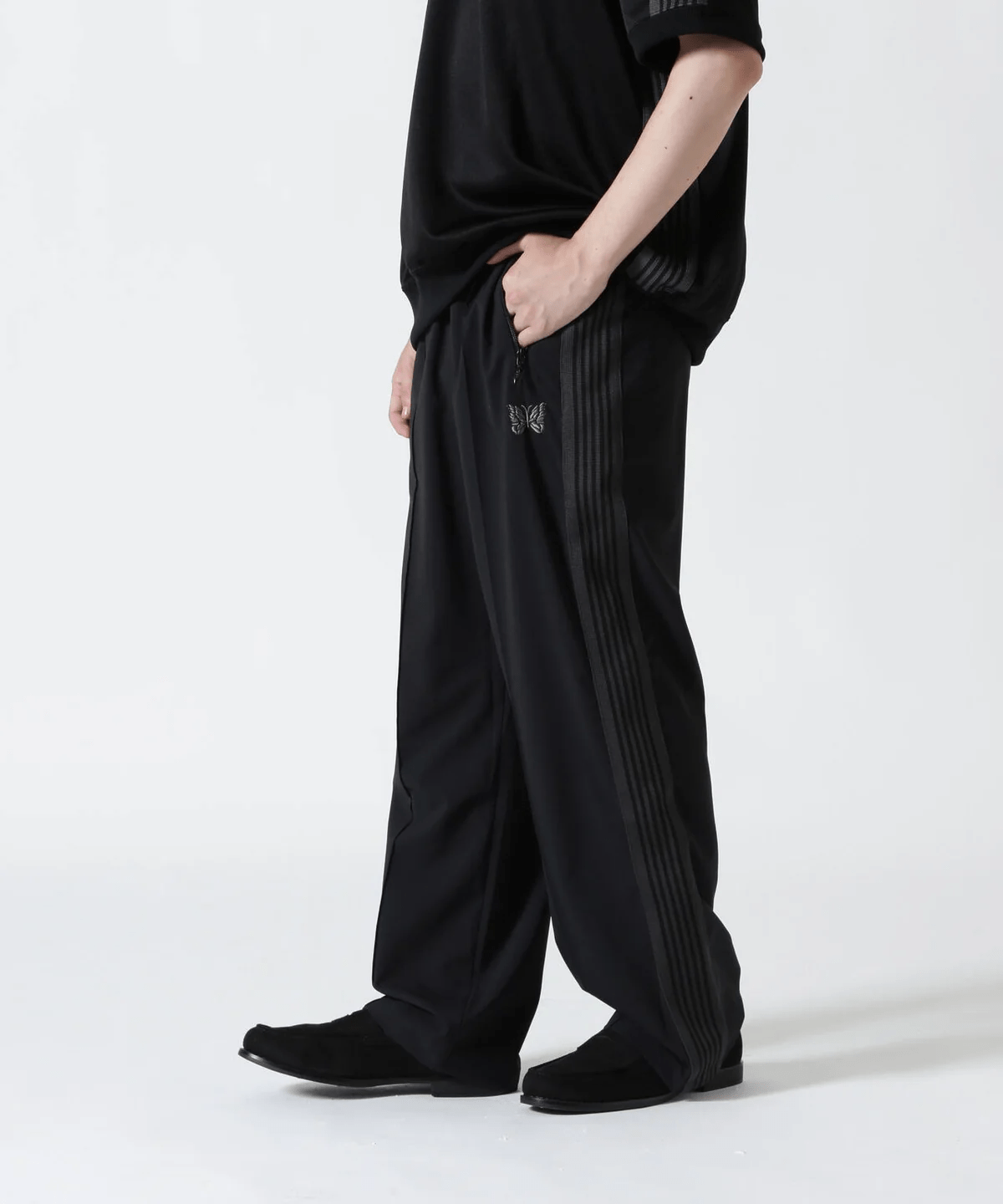 Needles/ニードルズ/別注 Track Pant-Poly Cloth BLACK XS