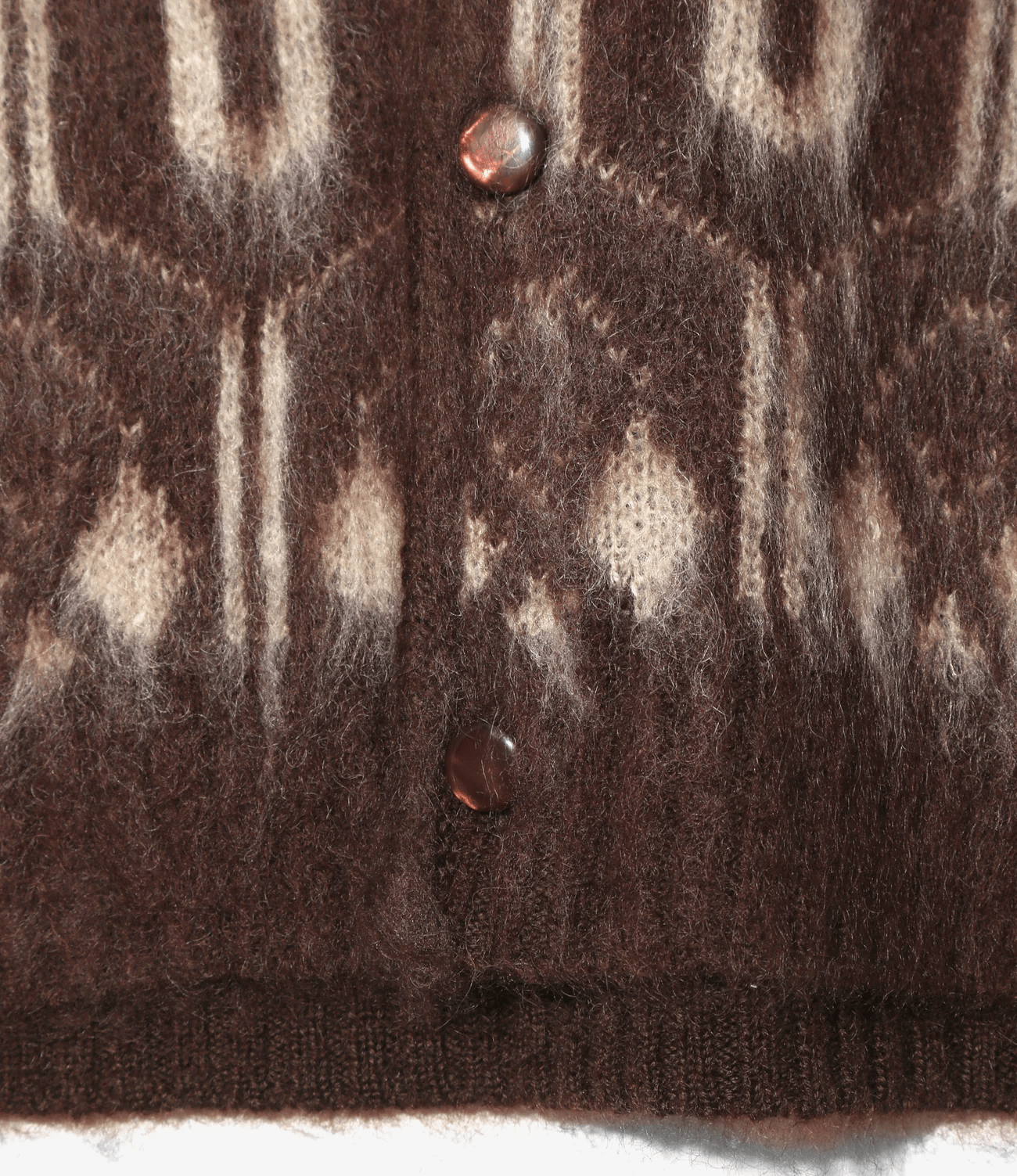 Needles/ニードルズ/MOHAIR CARDIGAN - GEOMETRIC burgundy M