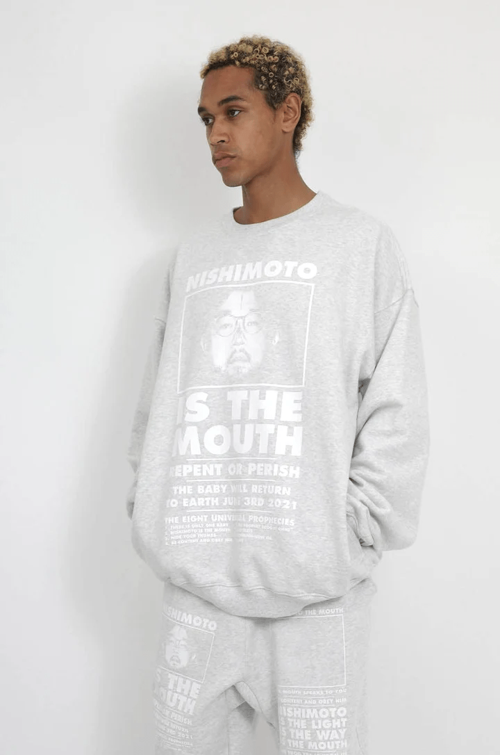 NISHIMOTO IS THE MOUTH/ニシモトイズザマウス/SWEATSHIRT NIM-L14CM LIGHT HEATHER GREY M