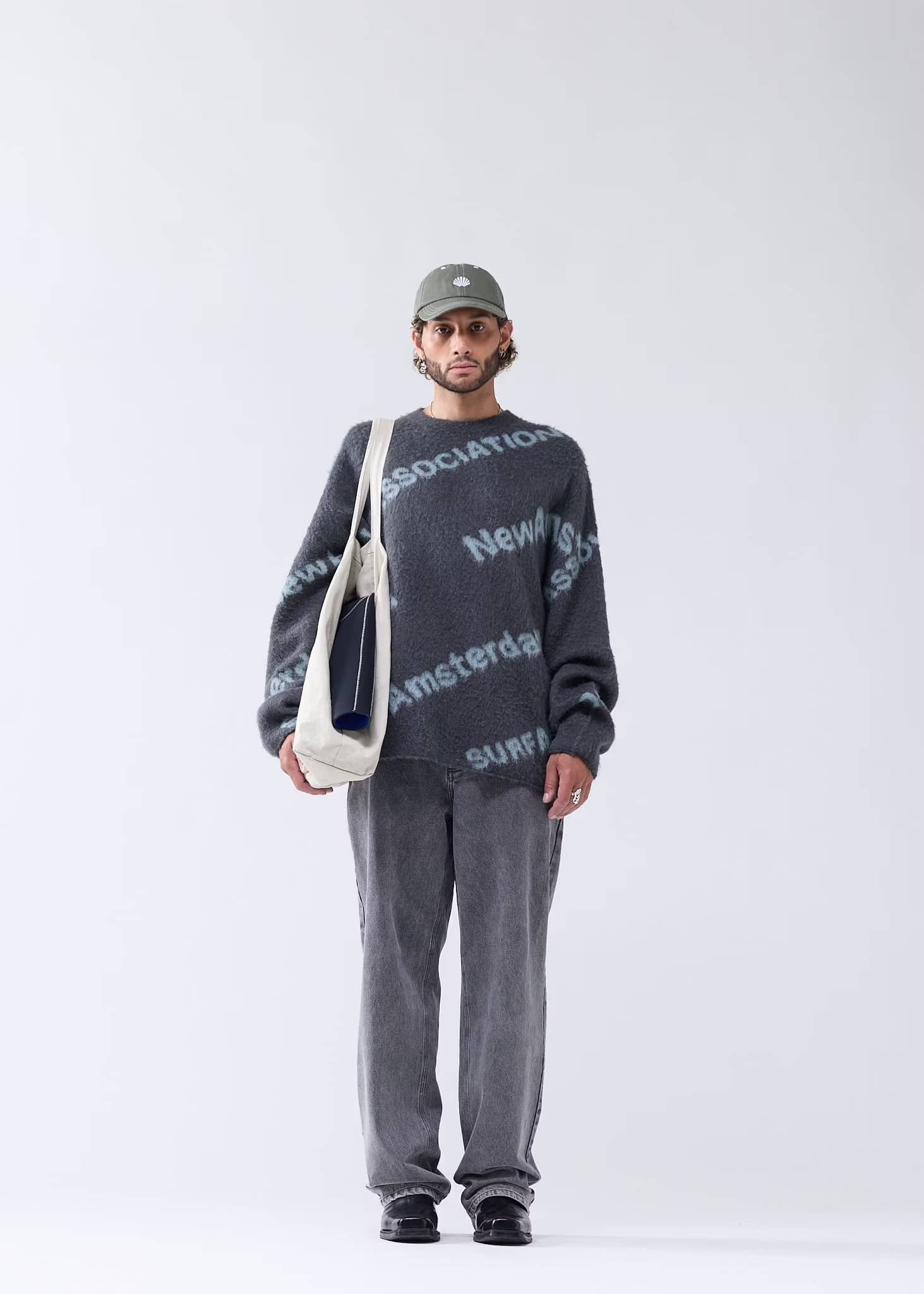 NewAmsterdam/ニューアムステルダム/JACQUARD KNIT SHARK GREEN/TEAL GREEN S