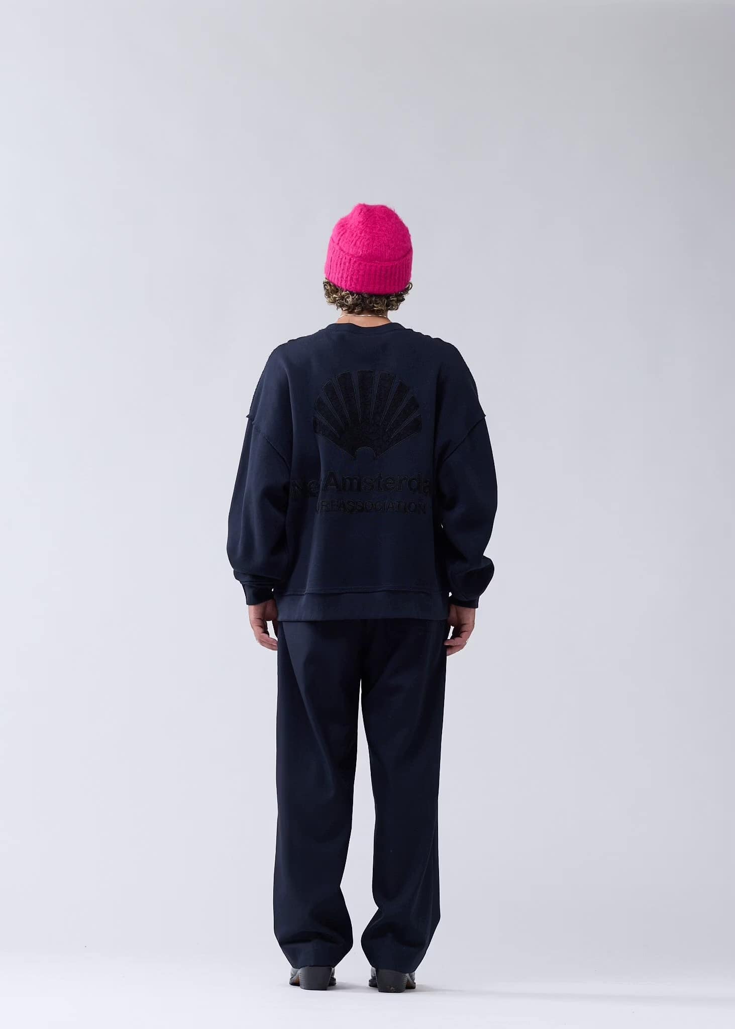 NewAmsterdam/ニューアムステルダム/LACE CREWNECK NIGHT/BLACK BLACK S