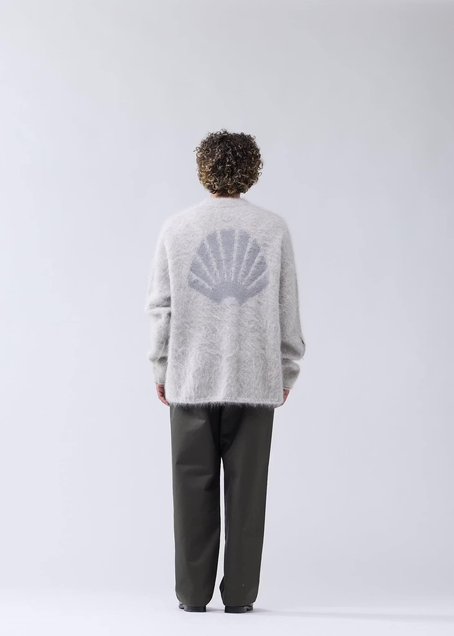 NewAmsterdam/ニューアムステルダム/ALPACA BLEND CREWNECK GREY BLACK M