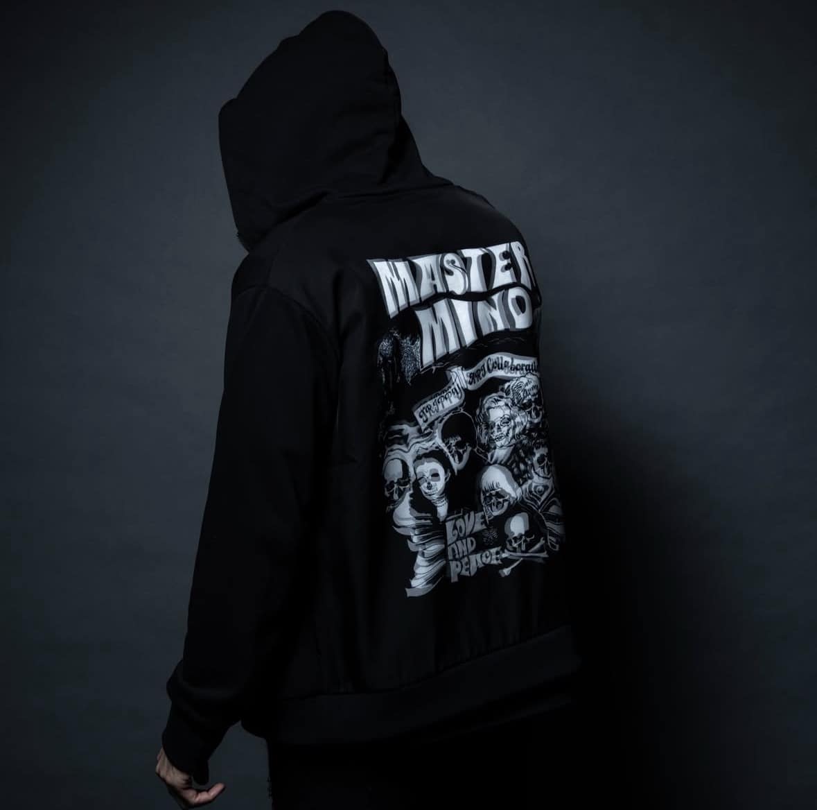 TRIPPY MIKIO ART × mastermind JAPAN /トリッピーミキオアート×マスターマインドジャパン/ZIP PARKA ROCK STARS BLACK S