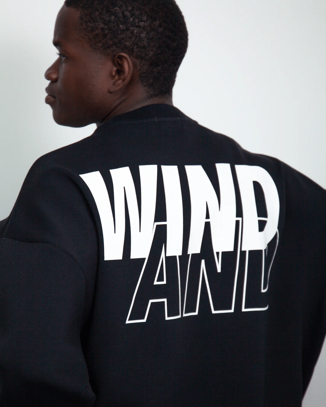 WINDANDSEA/ウィンダンシー/Loose fit Crewneck Sweatshirt BLACK M