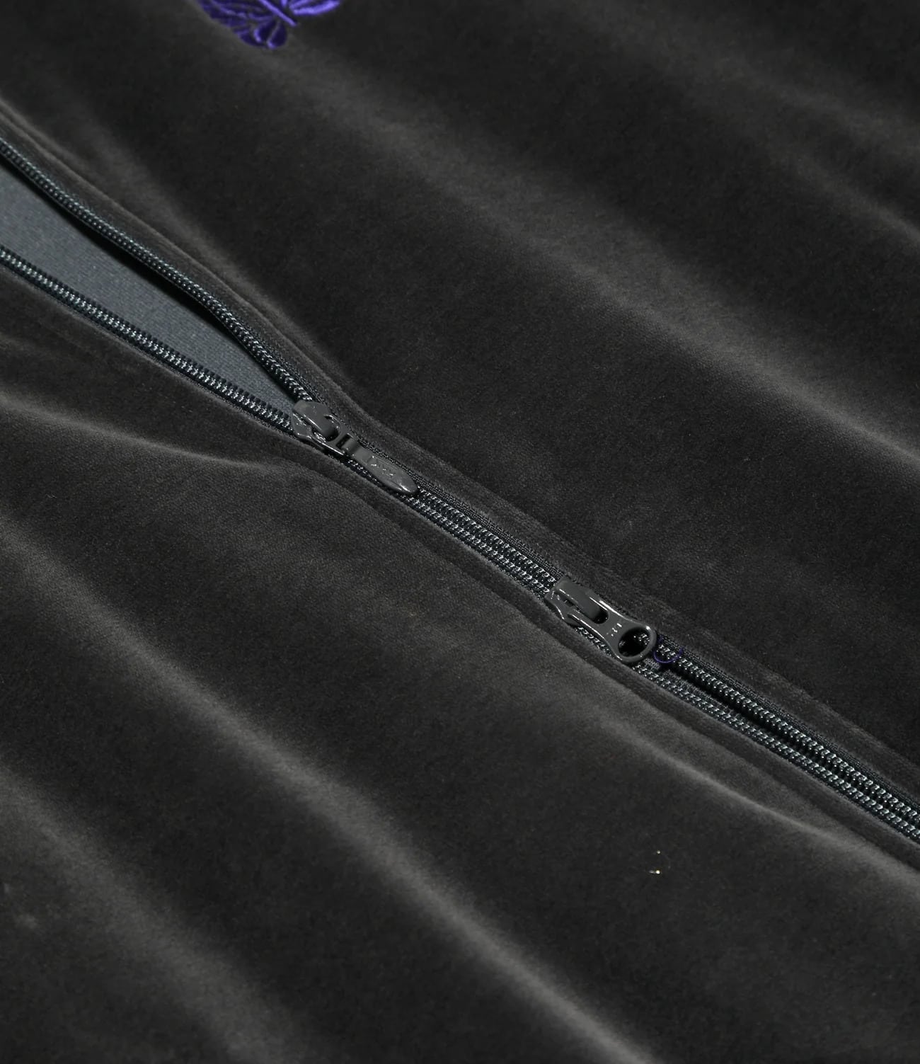 NEEDLES/ニードルズ/RIB COLLAR TRACK JACKET - C/PE VELOUR C-Charcoal S